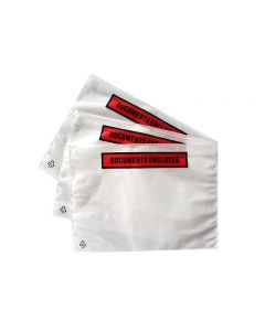 1000 x A5 Document pouches Printed, document enclosed 225mm x 165mm peel and stick